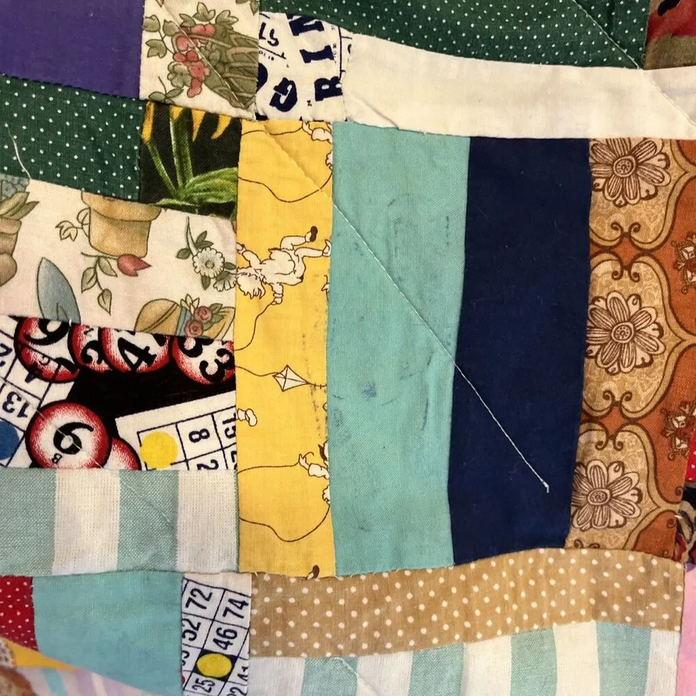 Vintage Handmade Scrappy Quilt 80